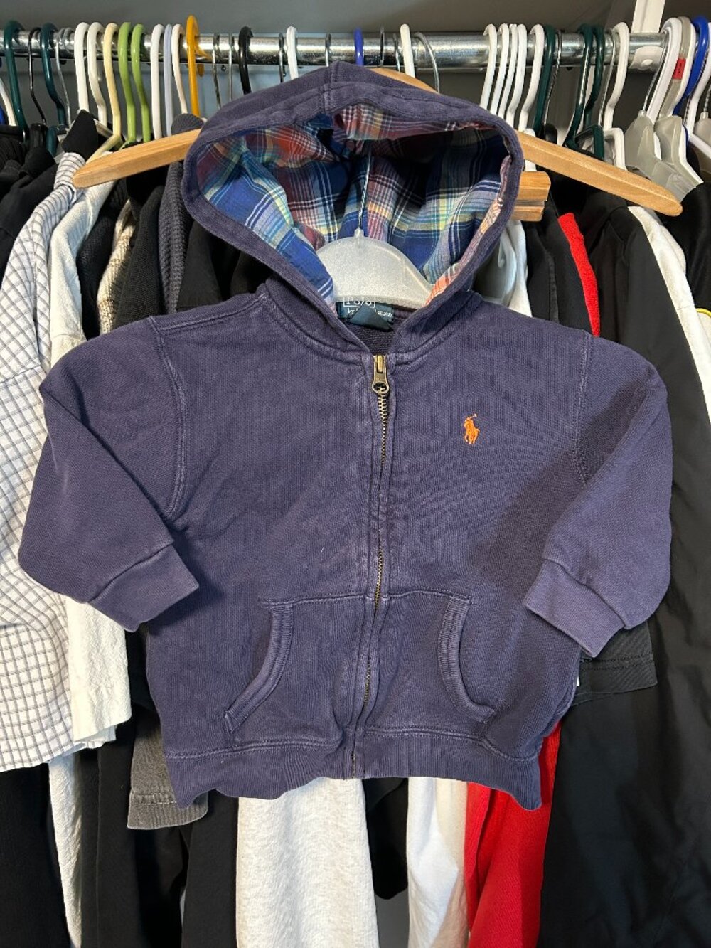 Polo Ralph Lauren Vintage Blue Navy Baby Zip-up Vest - Size 18M